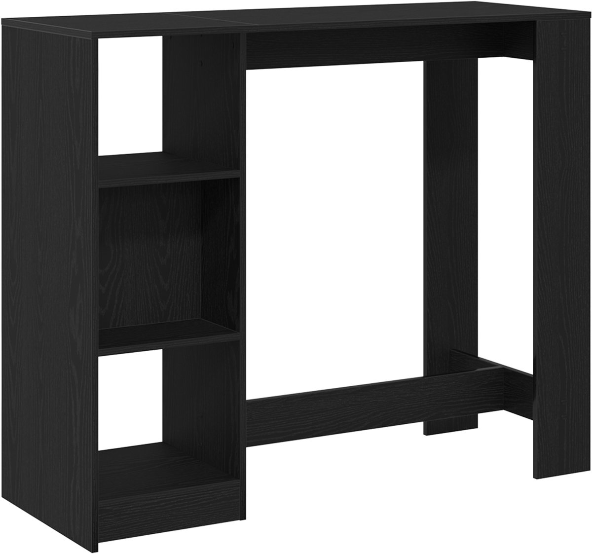 vidaXL Bartafel - 124 - x - 46 - x - 103.5 - cm - Bewerkt - hout - Zwart - Eiken Zwart eiken
