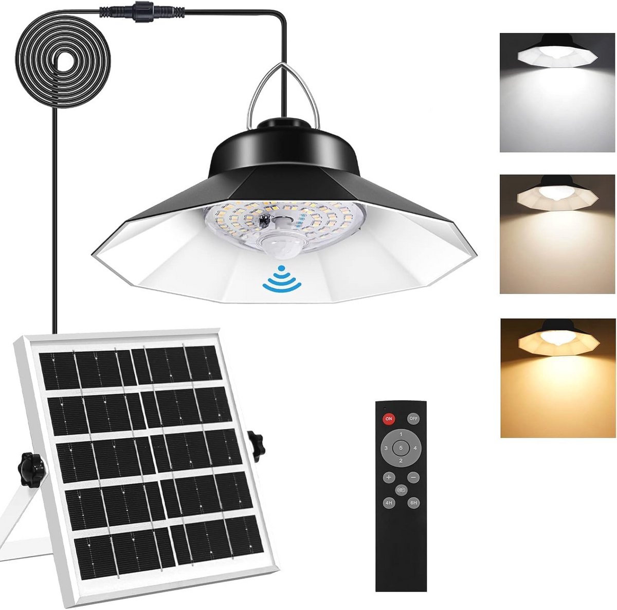 Zonne-energie Buitenlamp met Afstandsbediening en Bewegingssensor - Ideaal voor Binnen en Buiten