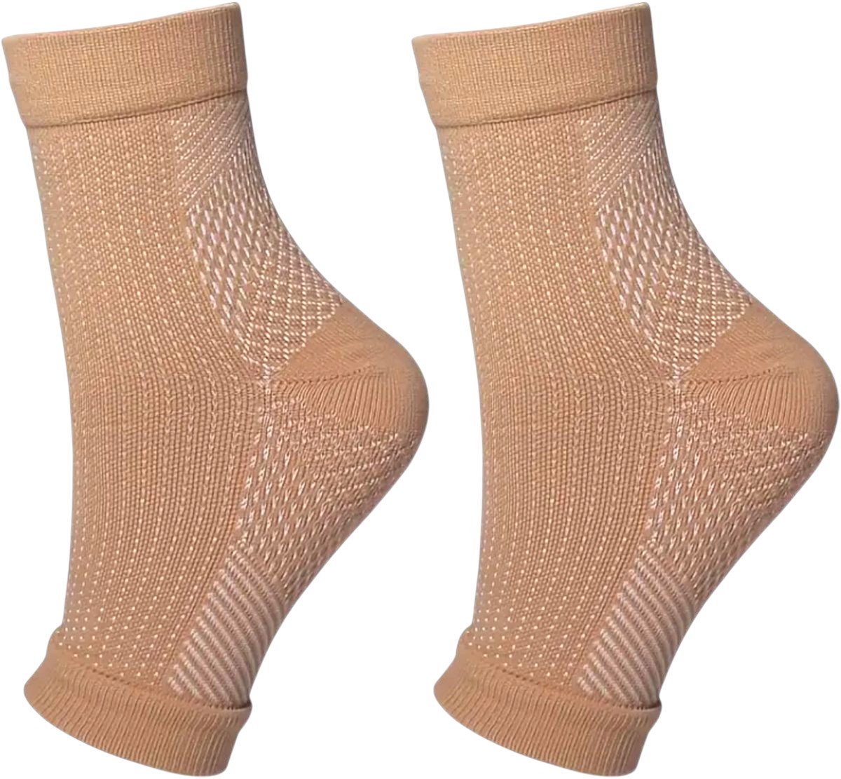 Klikkopers® - Neuropathie Sokken - Maat 43-46 - Compressie Sokken - Neuropathie Sokken Zonder Tenen - Compressiesokken - Slaapsokken - Bedsokken - Massagesokken - Beige
