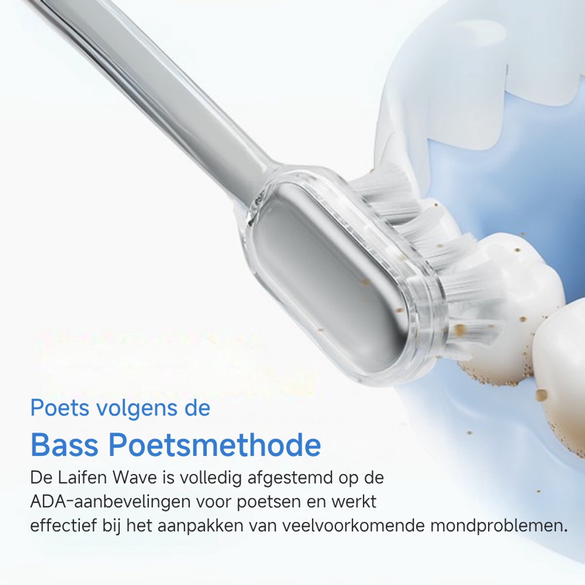 Afbeelding 2 van Laifen Wave Elektrische tandenborstel - RVS - 3 opzetborstels - Oscillerende en Vibrerende functie