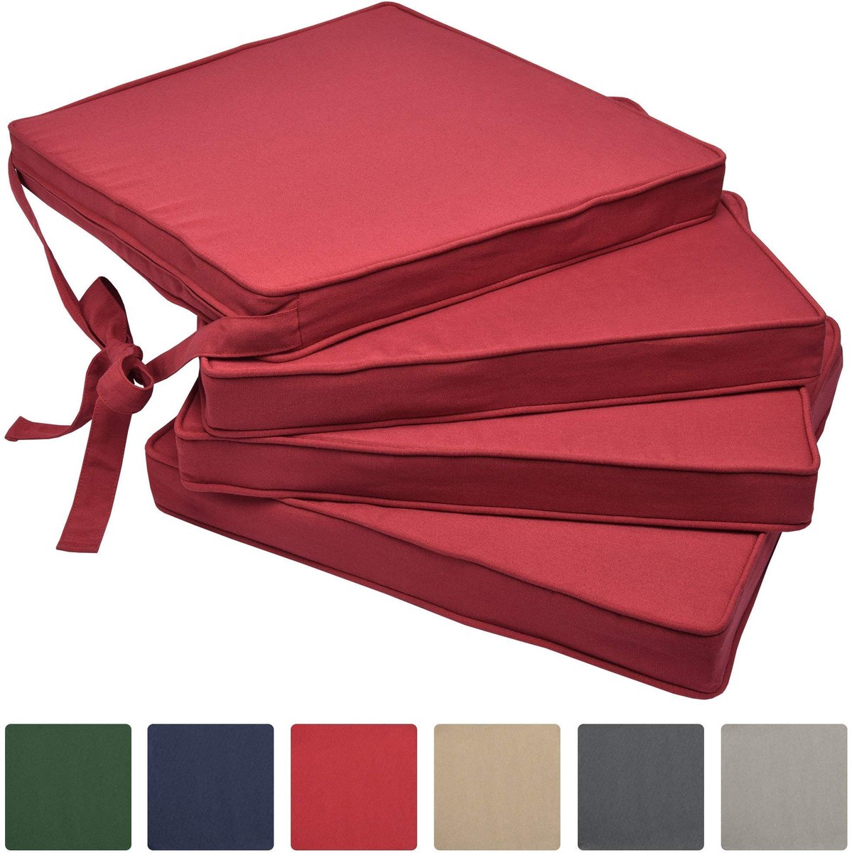 Ibenzoa® Premium Stoelkussenset van Katoen en Polyester, Set van 4, Comfortabele Afmetingen