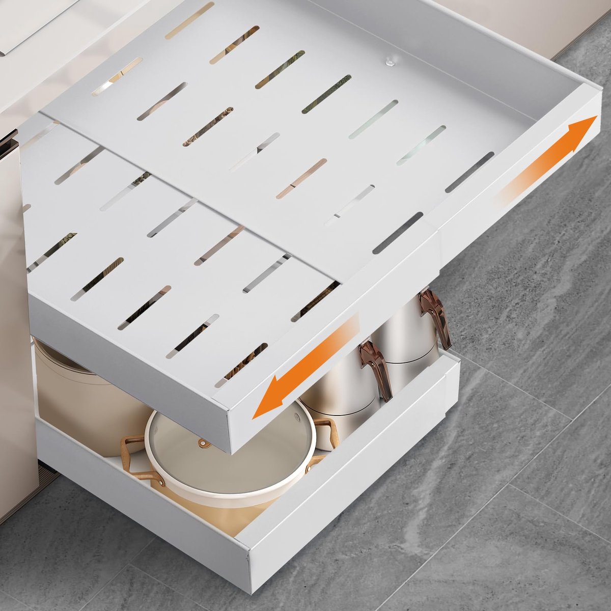 Ibenzoa® Twee Telescopische Lade-Organizers met Uitklapbare Constructie voor Keukenlades – Optimale Opslagoplossing