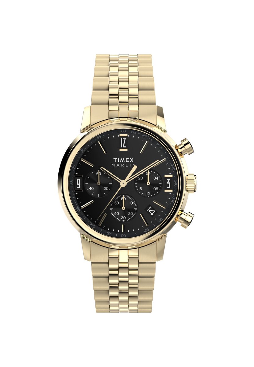 Timex Marlin® Quartz Chronograph Kwarts Analoog Horloge Gouden Toon Case: 100% Stainless Steel | Armband: 100% Stainless Steel 40 mm TW2W59900AJ, TW2W60200AJ