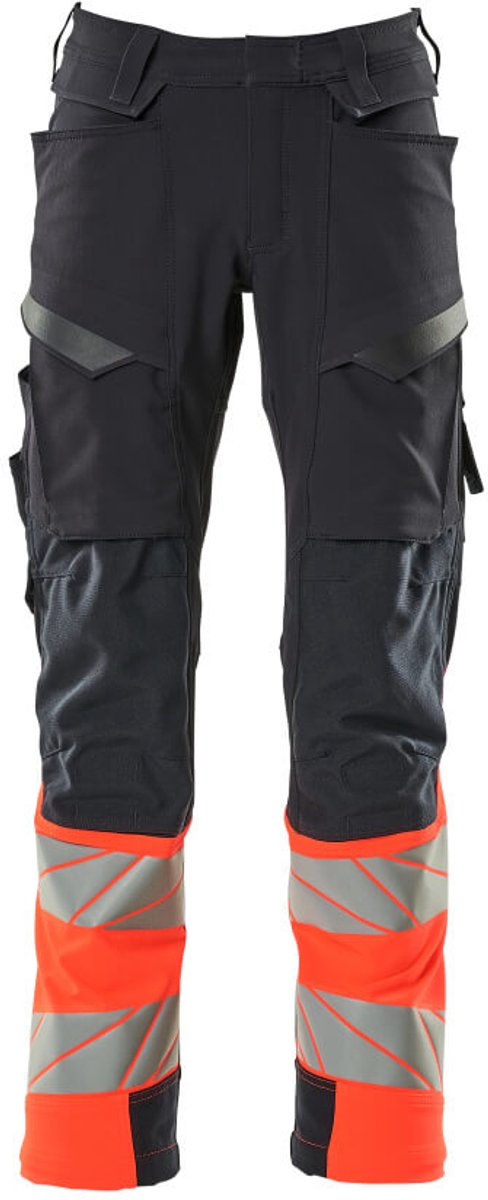 Mascot Accelerate Safe Broek met kniezakken 19179-511 - donkermarine/hi-vis rood - C51 - 76