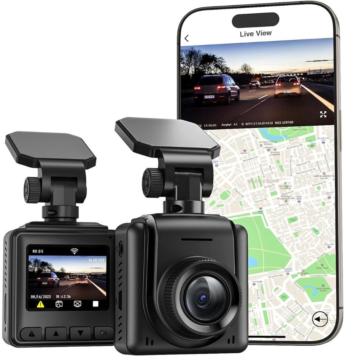 CRLYN® Dashcam voor Auto - Dual - Camerabewaking - Full HD
