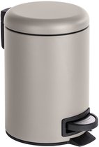 Poubelle Wenko Leman Steel 3L Taupe avec plateau intérieur 25x23cm
