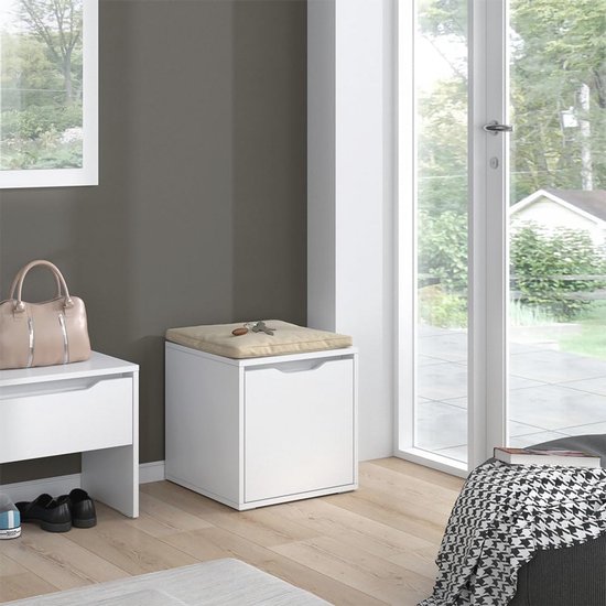 Vicco Schoenenbank Wit 60 x 49.5 cm met legplank, Georg Vicco Schoenenbank Wit 60 x 49.5 cm met legplank, Georg