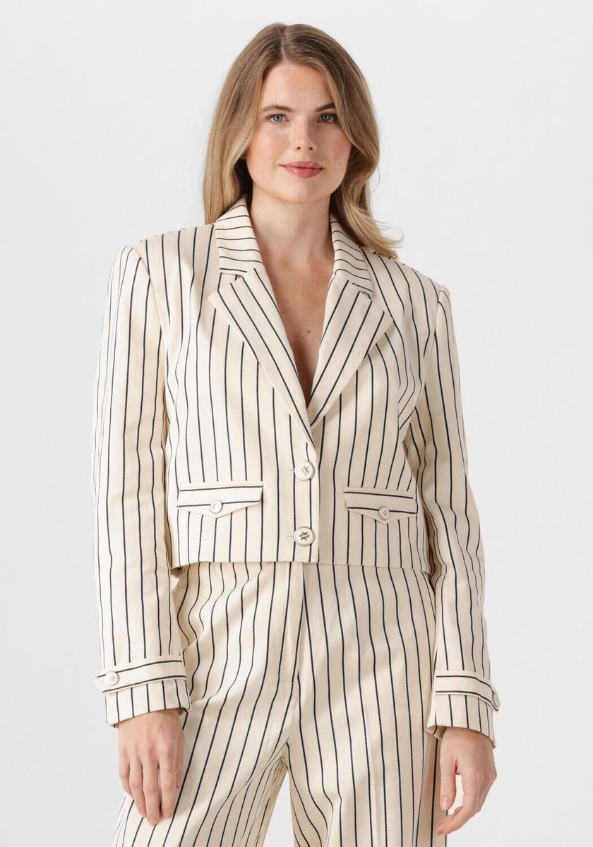 AAIKO Ines Stripe Co 570 Blazers Dames - Gebroken wit - Maat L