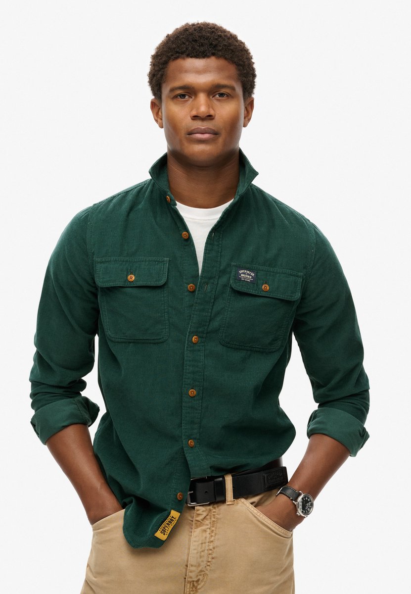 Superdry Trailsman corduroy overhemd met relaxte pasvorm Heren Lange mouwen shirts Groen