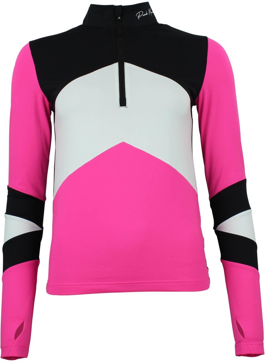 Dames t-shirt 1st skin met ritssluiting Peak Mountain Fuschia