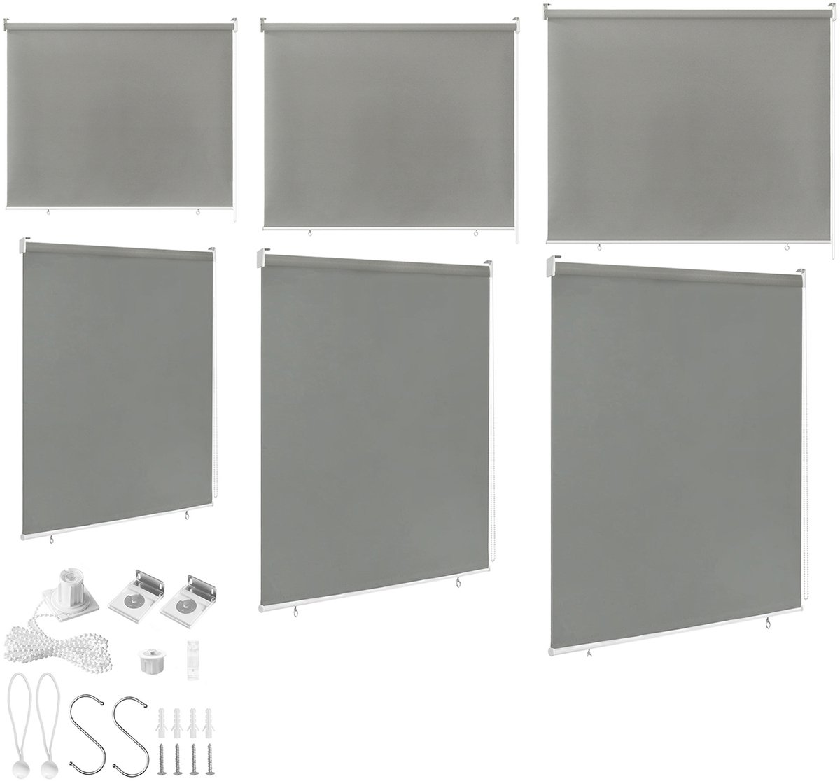 Aufun Buitenrolgordijn - verticale luifel - 100 x 240 cm - grijs - geschikt voor balkon, terras