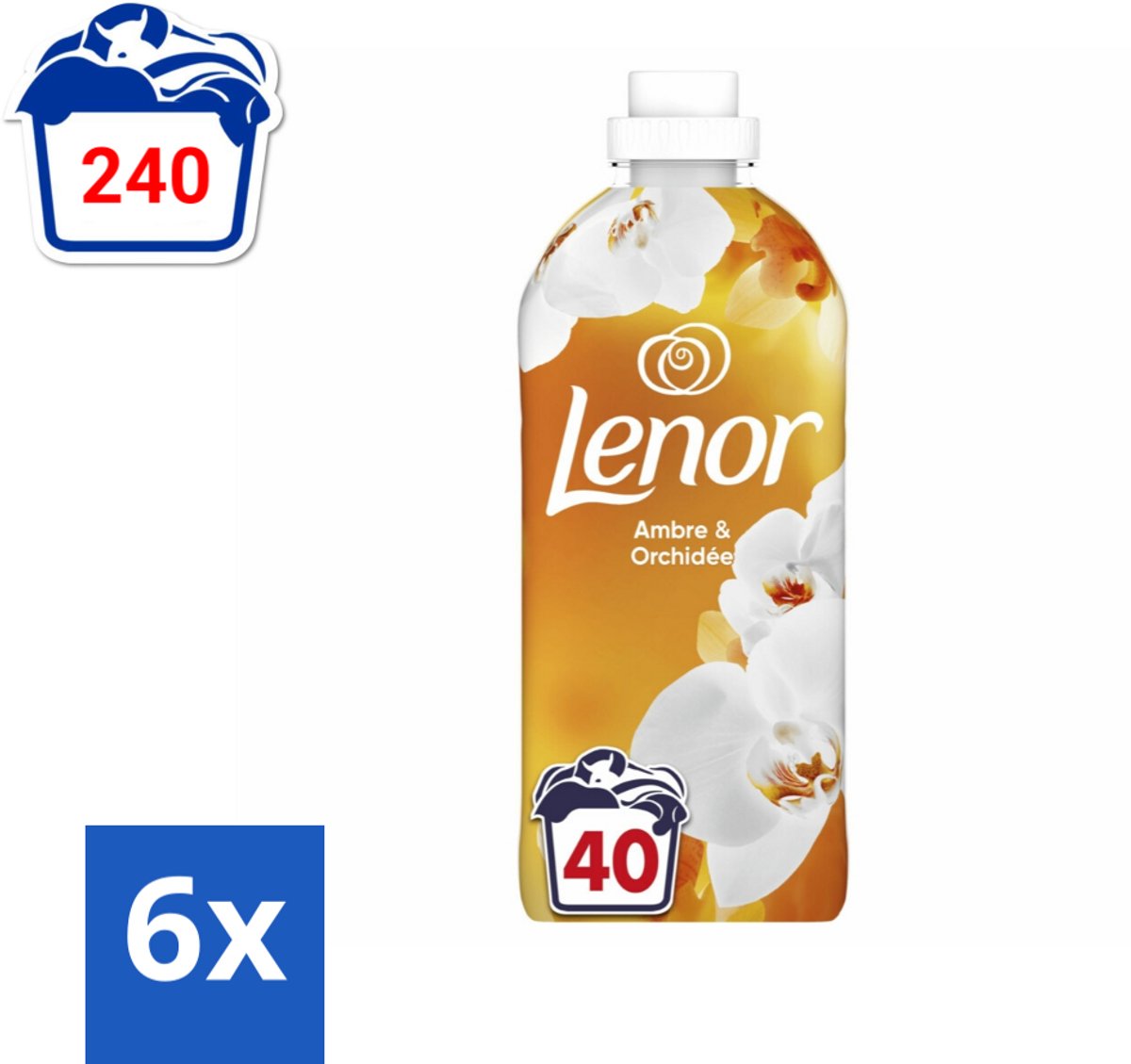 Lenor - Wasverzachter - Amber & Orchidee - 40 Wasbeurten - Voordeelverpakking - 6 stuks