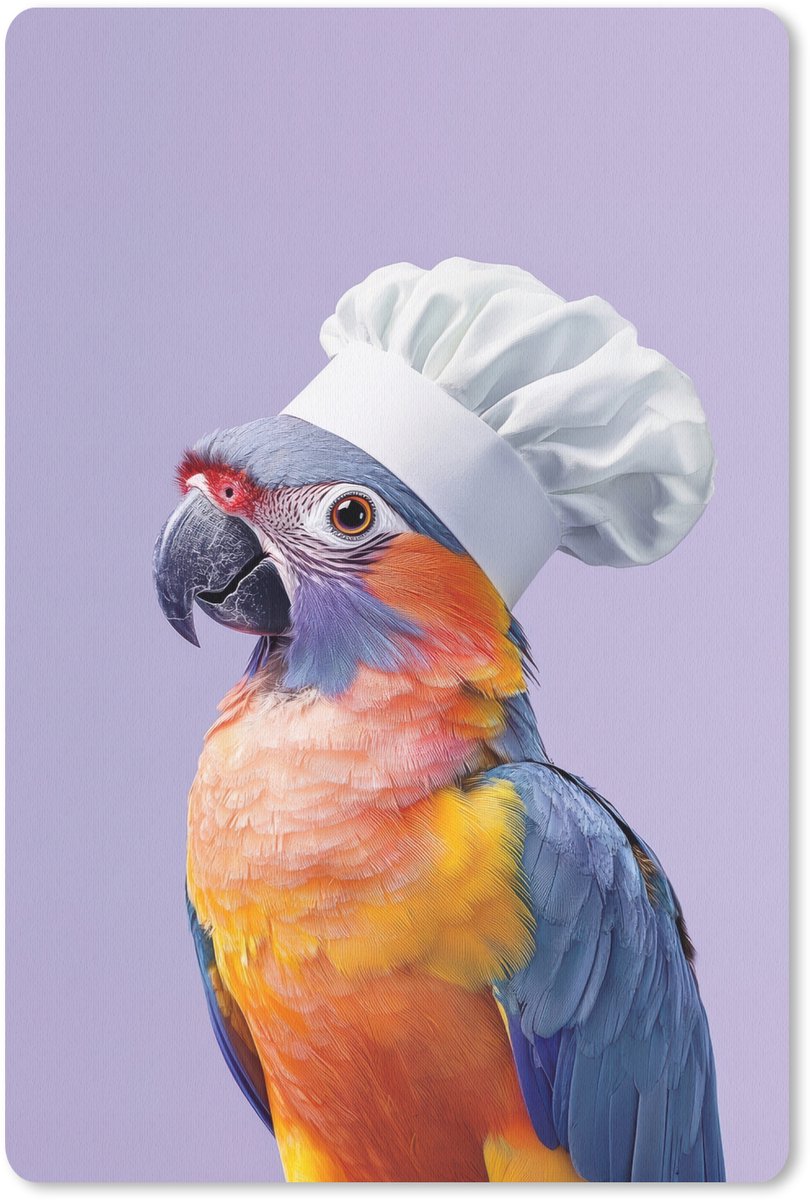 Muismat 18x27 cm - Mousepad Papegaai - Koksmuts - Paars - Cute - Muismatten
