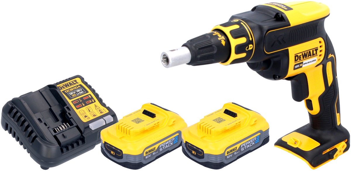 DeWalt DCF 620 H2 accu-droogbouwschroevendraaier 18 V 30 Nm borstelloos + 2x Powerstack accu 5.0 Ah + lader