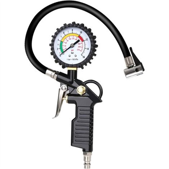 Bandenspanningsmeter, geijkt, analoog, auto luchtdrukmeter 0-100 PSI