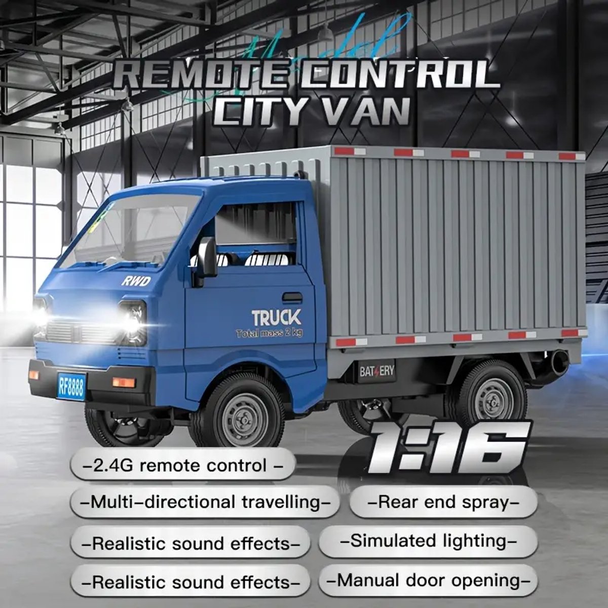 PolkaHome® RC auto, RC truck op afstandsbediening met stoom uitstoot functie. RC drift auto — afbeelding 9