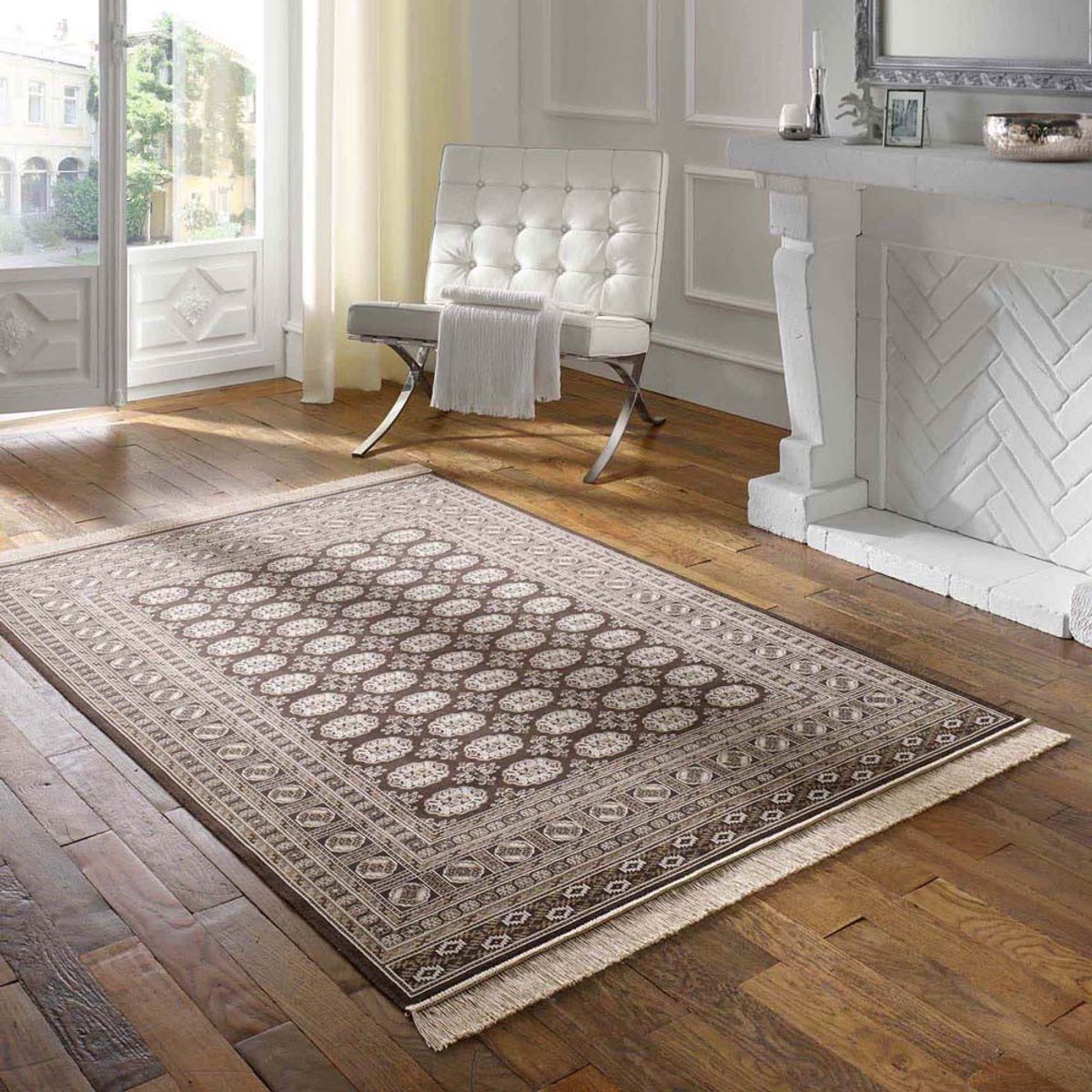 Tapeso Oosters tapijt - Regal Leonor bruin/zwart 195x300