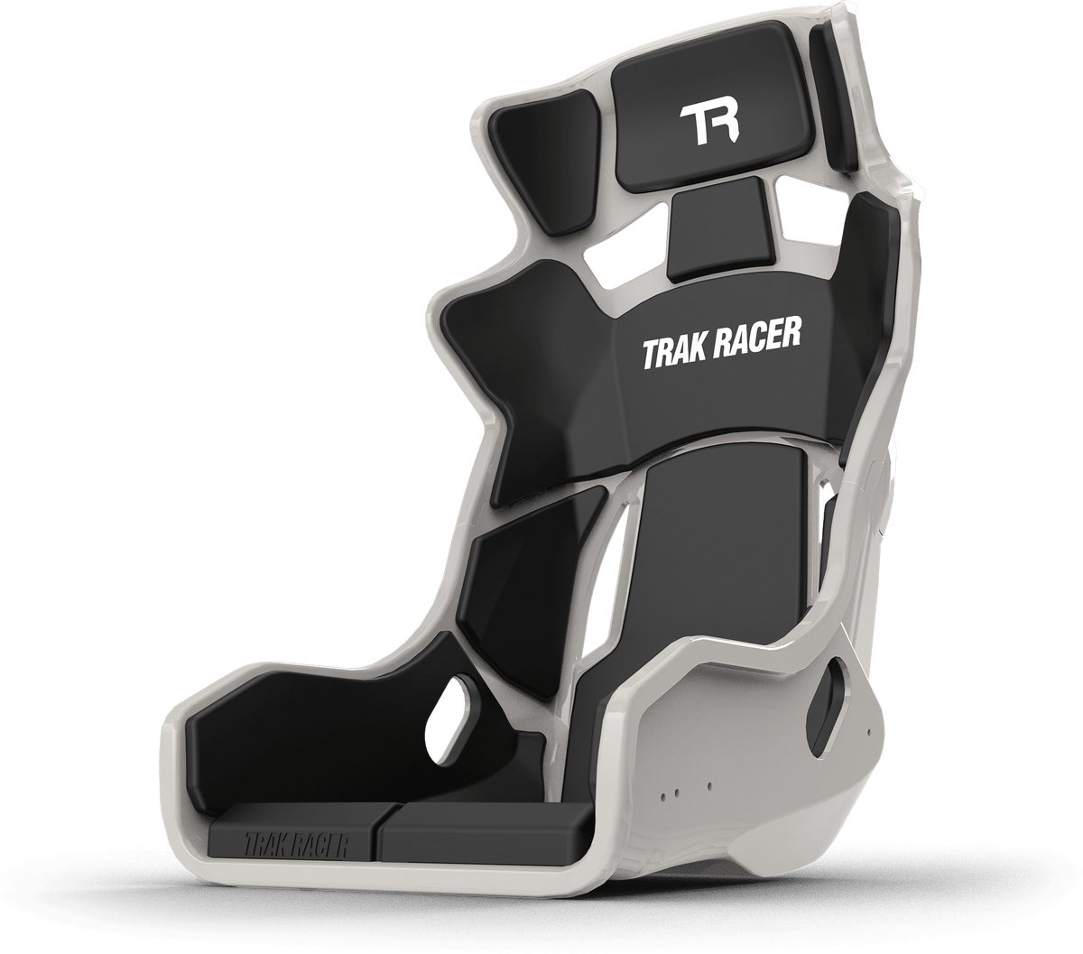 Trak Racer- Grijze GT-stijl TR-serie glasvezelstoel - stoel met beugel