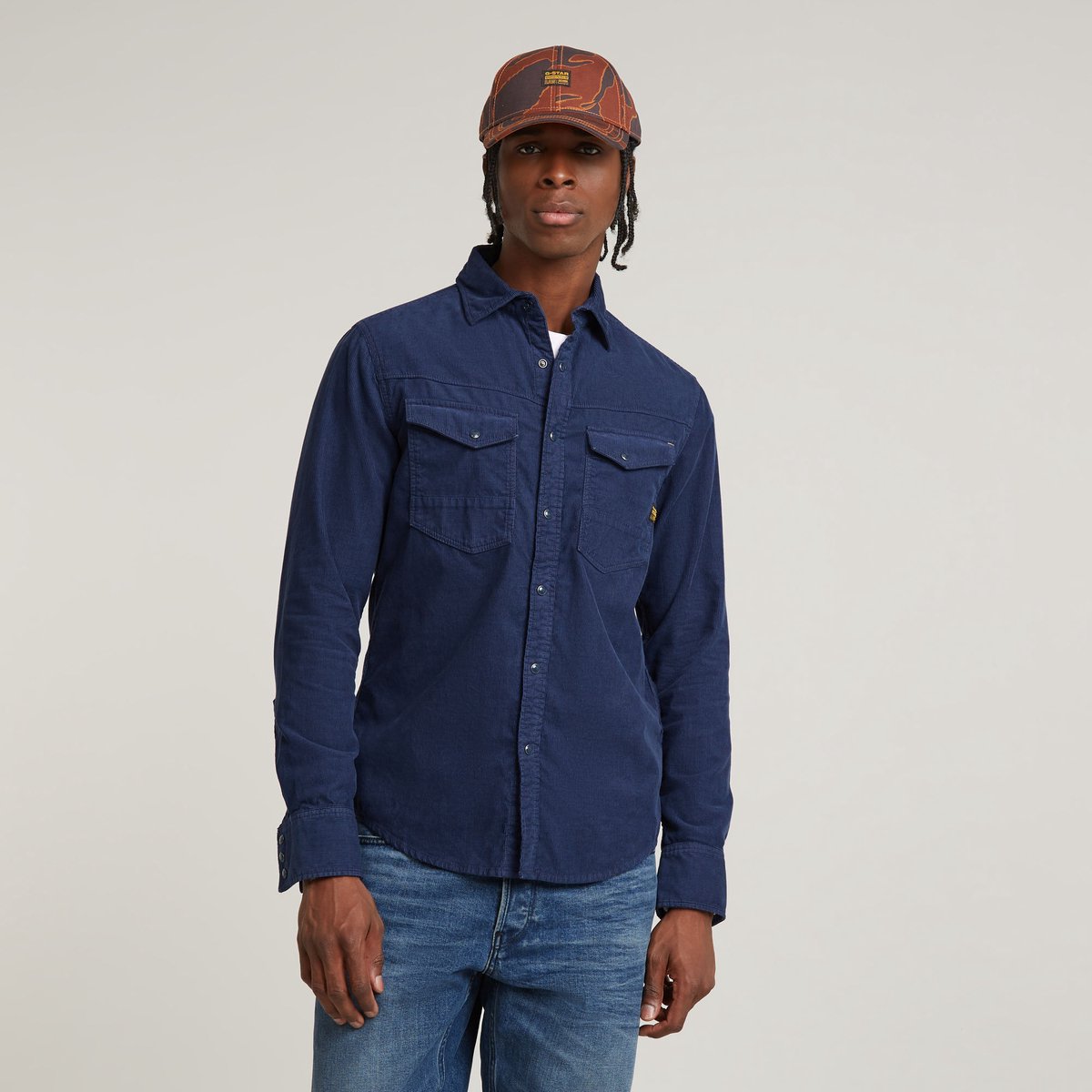 G-Star Dakota Slim shirt ls Heren Shirts Blauw