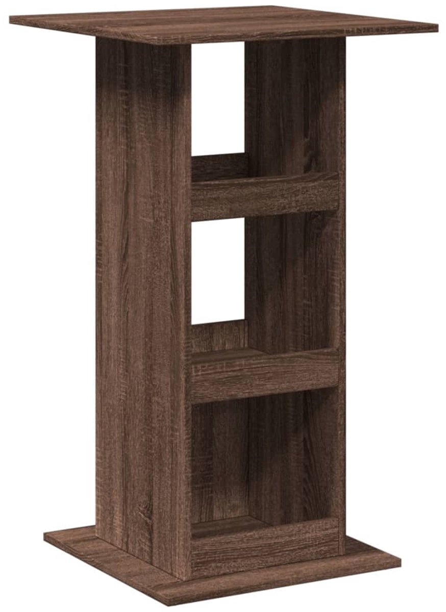 vidaXL Bartafel - met - opbergruimte - 60x60x102 - cm - hout - bruin - eikenkleur bruineiken