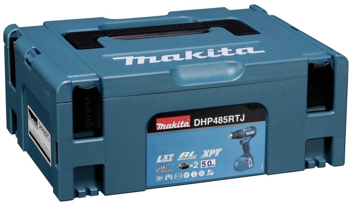 HP Makita DHP485RTJ 18V - 3-in-1 klopboor met 2x accu thumbnail 2