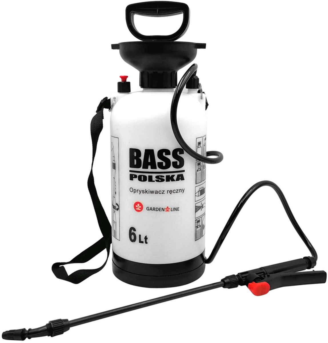 Handverstuiver, onder druk, 6 l, schouder