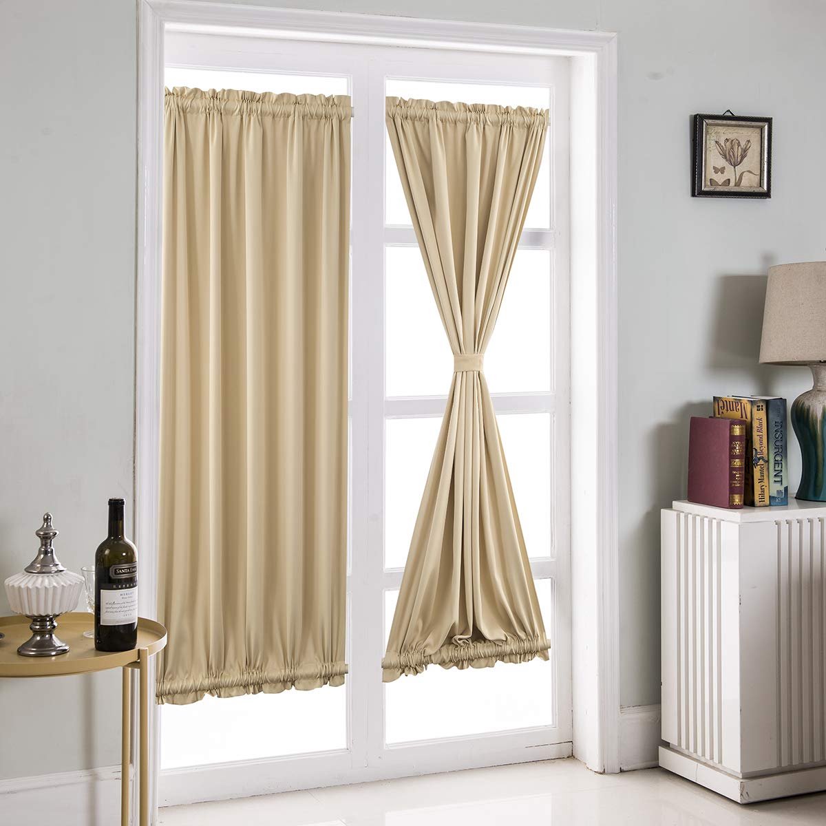Unyqoos ® Verduisterende Deurgordijnen voor Optimale Privacy en Stijlvolle Woondecoratie beige