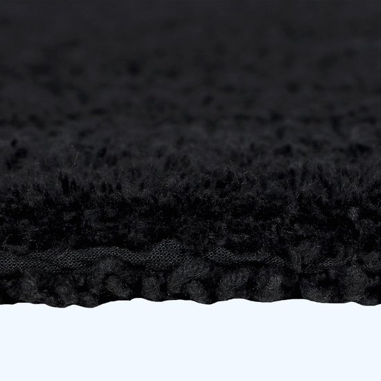 Homescapes Tapis de bain rond en coton, 80 cm – Noir