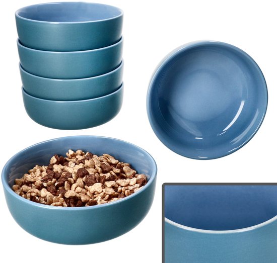 Set de 6 bols à cornflakes Jasper bleu océan - 414370