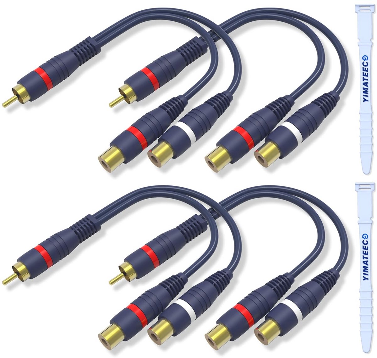 RCA Splitter kabeladapter - 15CM Y-kabel van 1 Male naar 2 Female - Ideaal voor Subwoofer, AV en Audio gebruik
