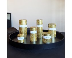 Kaars Wave 9x9cm goud