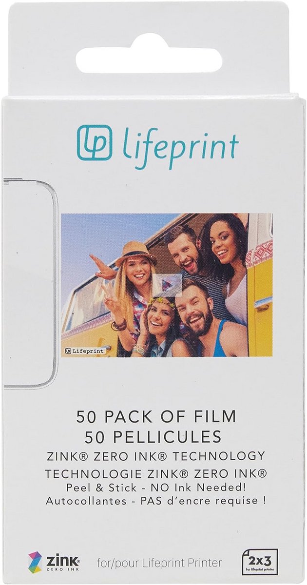50 pak film voor Augmented Reality Foto en Video Printer - 2x3 Zero Ink Sticky Film