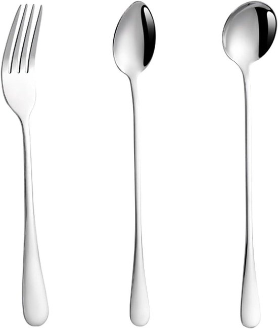 Lange steel latte lepels koffie dessert & ijs ijscoupe premium kwaliteit roestvrij staal van Koksi lange steel koffielepels (Pack van 4 Lange steel latte lepels koffie dessert & ijs ijscoupe premium kwaliteit roestvrij staal van Koksi lange steel koffielepels (Pack van 4
