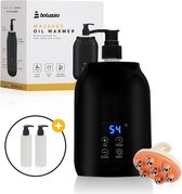 Bolusso Zwarte Massage Olie Verwarmer - Massageolie Verwarmer 30 Tot 65 Graden - Guasha - Massage Apparaat - Inclusief 2 Dispensers & Massage Tool - Elektrische Flessenwarmer- Massage Olie Erotisch