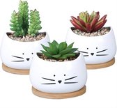 KADAX Bloempottenset van 3-30 cm, ecru, potten van licht materiaal voor bloemen, planten, cactus, kruiden en vetplanten, levendige kleuren brengen frisheid in de kamer