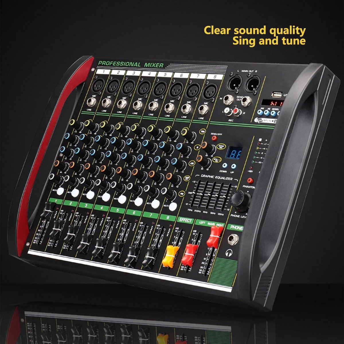 IMG Stageline MXR-80 8 kanaals audio mixer met DSP-Delay en USB