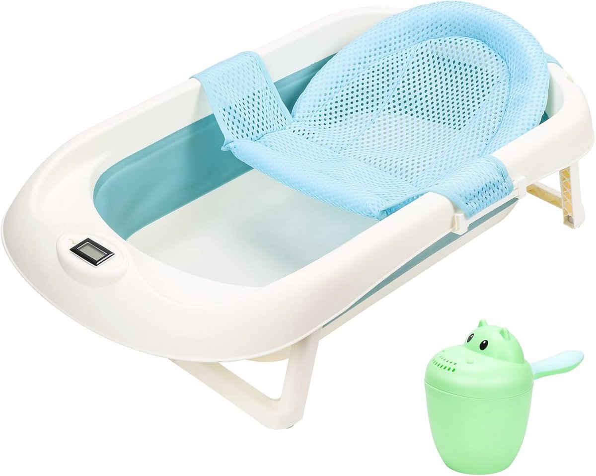 Opvouwbaar Babybadje voor Pasgeborenen - Ruimtebesparend, Temperatuurmeter, Duurzaam en Veilig