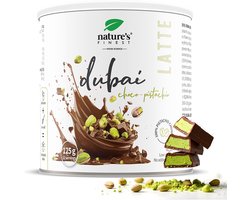 Nature’s Finest Dubai Latte Mix 125g – Pistache & Kakao zonder suiker – Diet coco drink – Superfood drank met inuline & chlorella – Vegan latte mix – Laag in koolhydraten