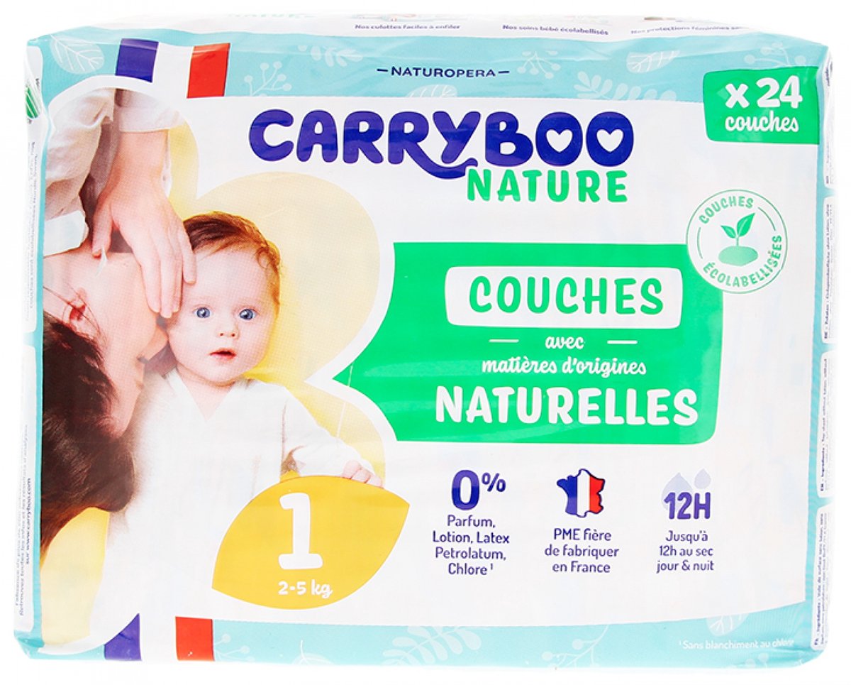 Carryboo Nature Natural luiers maat 1 | 24 stuks