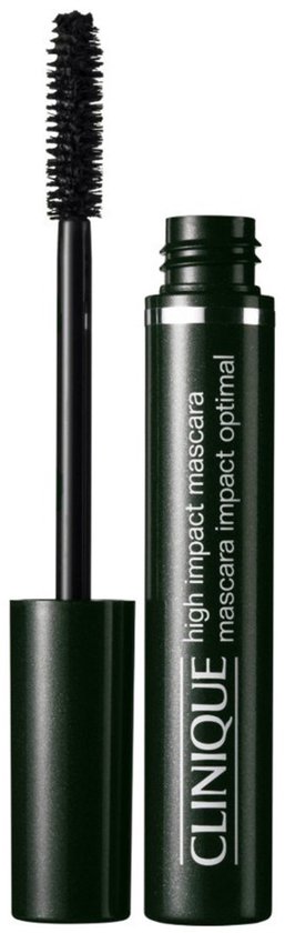 Donkere groene Clinique High Impact Mascara met borsteltje apart.