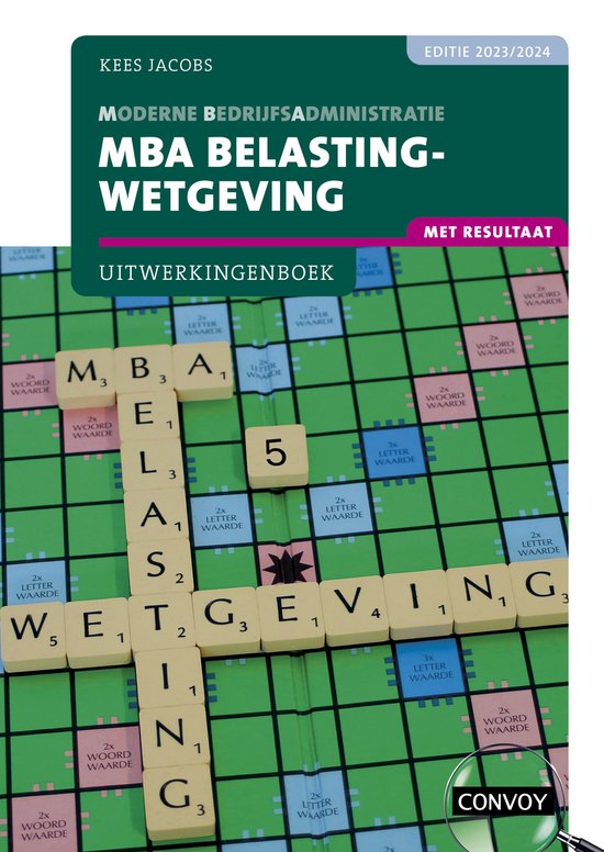 MBA Belastingwetgeving met resultaat 2023/2024 Uitwerkingenb ... - cover