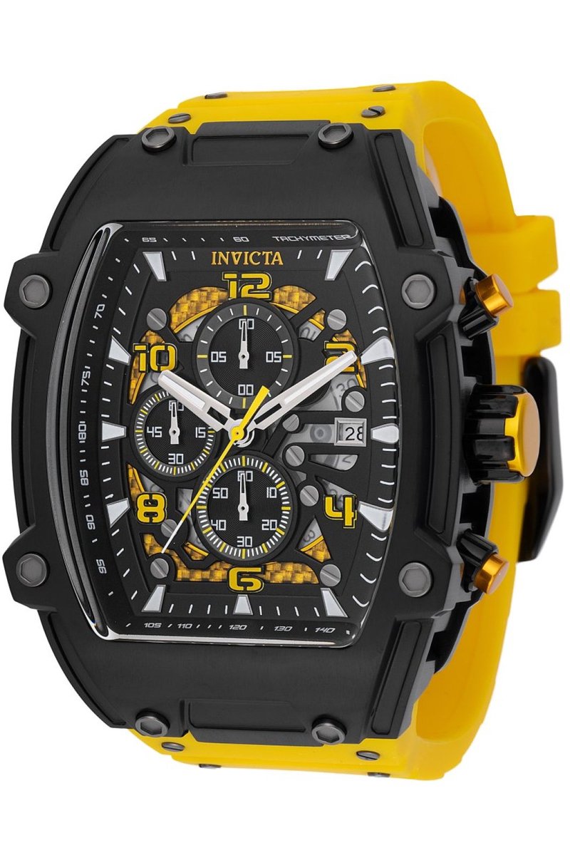 Invicta S1 Rally - Diablo 42350 Heren Horloge - Waterdicht - Analoog - Quartz Uurwerk - Roestvrij Staal met zwarte Wijzerplaat - 48mm