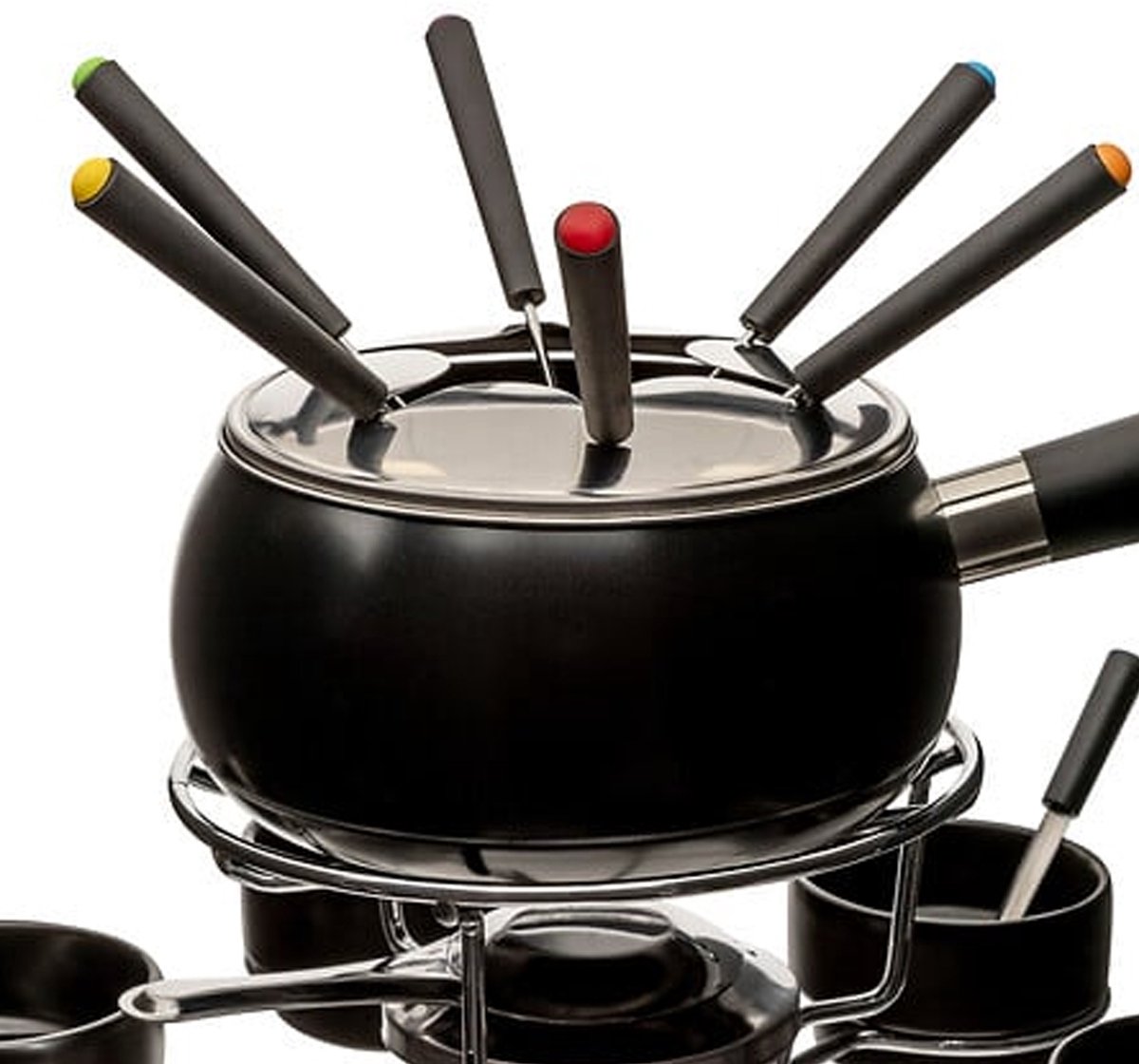 Five Fondueset - 6 personen - keramiek - zwart - draait - chocoladefondue - kaasfondue - D34 cm – foto 4