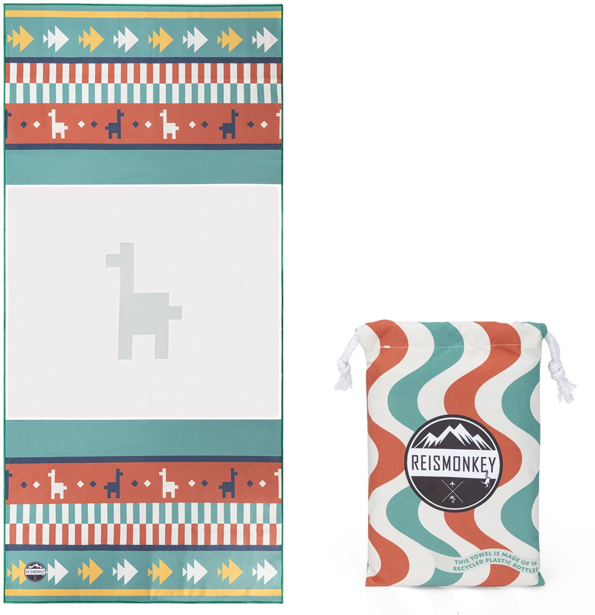 Sneldrogende Microvezel Handdoek – 175cm -Sneldrogende Microvezel Handdoek – 175cm - gerecycled - Licht en compacte reishanddoek - Strandlaken – Namaste - Reismonkey Licht en compacte reishanddoek - Strandlaken – Inca - Reismonkey