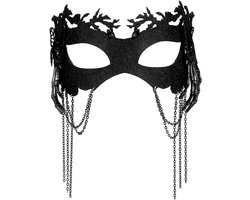 Zwart masker met vlinder- en schedelelementen voor dames - Venetiaans maskerade feest Halloween carnaval bal gala