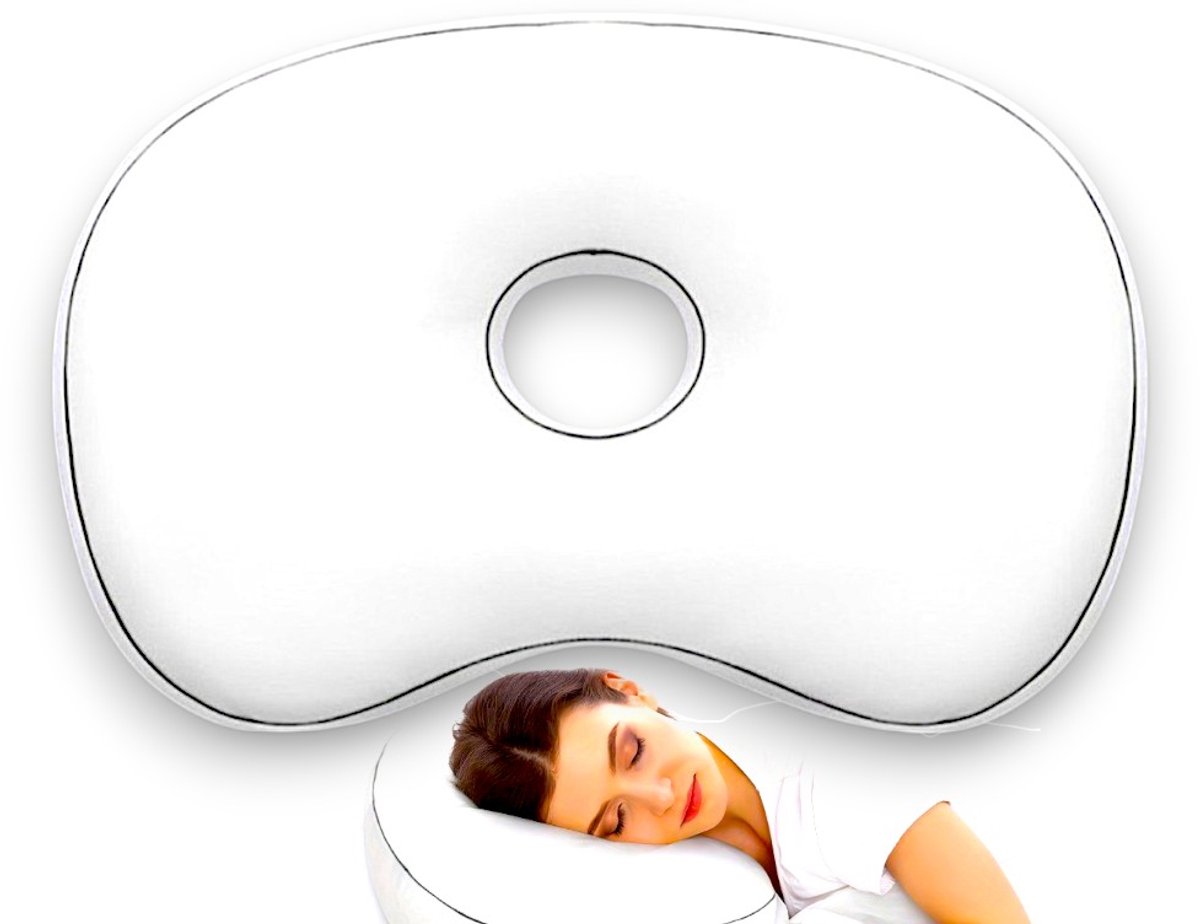 Oreiller Avec Trou Pour Piercing D'oreille – 30 X 30 X 9 Cm, Coton, Pour Dormeurs Latéraux, Soulage La Douleur