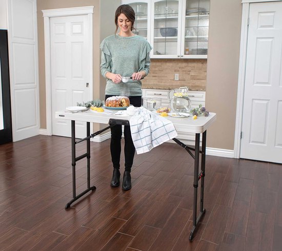 Lifetime® Kunststof Campingtafel in Hoogte Verstelbaar Opvouwbaar - 122x61x86 cm van Lifetime — afbeelding 4