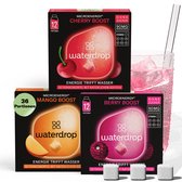 waterdrop® Energy Drink – Mango, kers & braambes – 36 bruistabletten voor water met smaak en natuurlijke cafeïne – Suikervrije met 90 mg cafeïne – Zonder suiker, weinig calorieën – meer energie