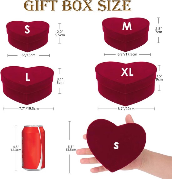 Geschenkdoos hartvorm, grote geschenkdoos, hartvormige