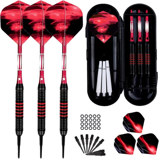 CyeeLife 12 stuks Soft Tip Darts, Professionele 18 Gram Plastic Tip Dart Sets met 13 stks Transparante PC Assen 100 Extra Dart Tips 16 stks Flights 2 stks Flight Protectors en Wrench CyeeLife 12 stuks Soft Tip Darts, Professionele 18 Gram Plastic Tip Dart Sets met 13 stks Transparante PC Assen 100 Extra Dart Tips 16 stks Flights 2 stks Flight Protectors en Wrench
